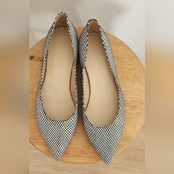 Halston Heritage Snake Leather Flats Size 8 - Picture 10 of 12